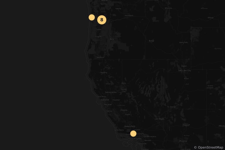 Mappa dei luoghi delle riprese di Twilight (2008)