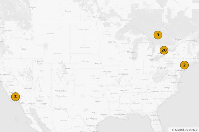 Mappa dei luoghi delle riprese di X-Men (2000)