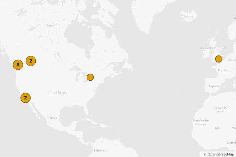 Mapa miejsc kręcenia filmu X-Men 2 (2003)